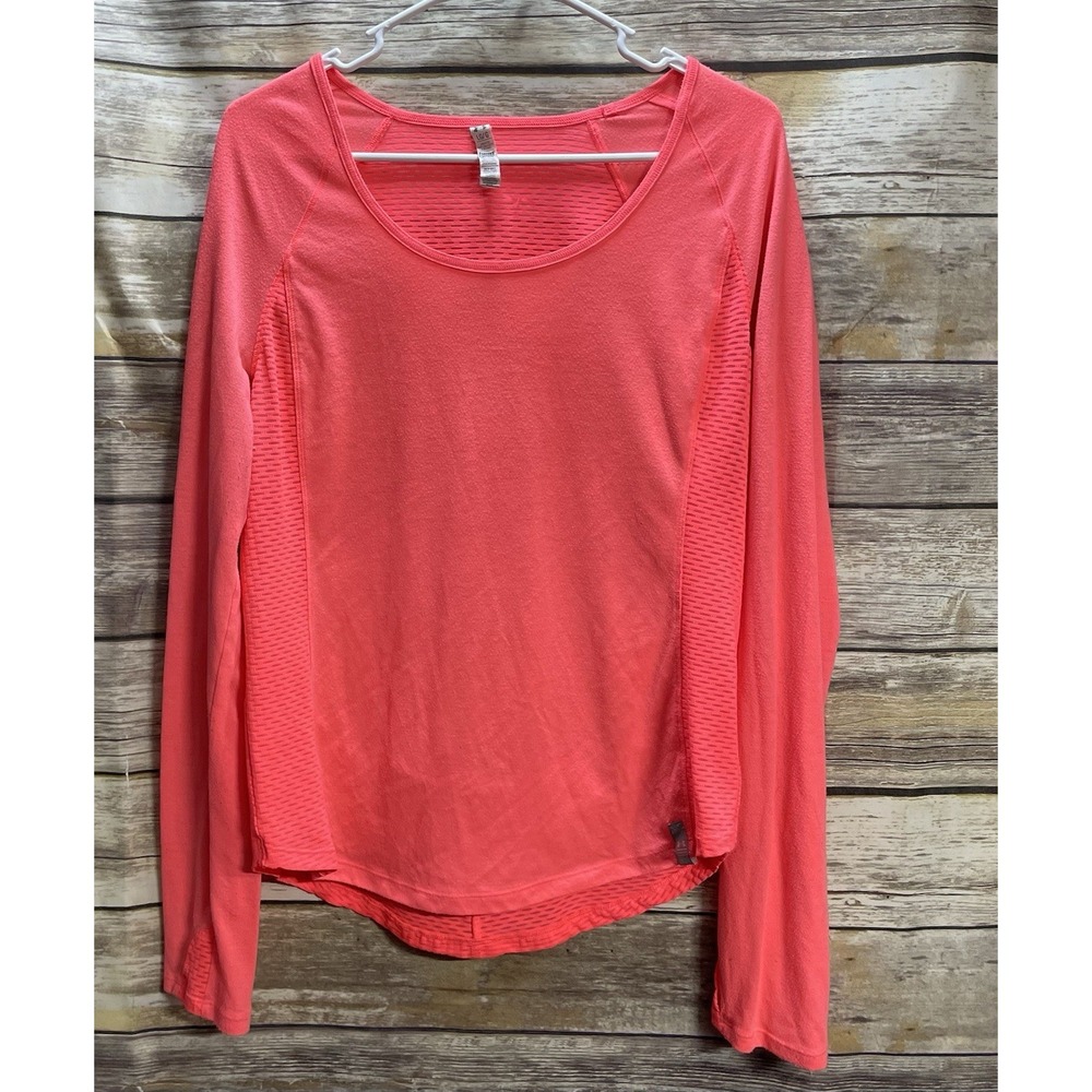 Under Armour Running Pink Long Sleeve Fitted Athletic Shirt Women's Large‎ Logo